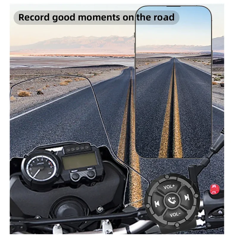 5 Keys Smart Remote Controller Wireless Bluetooth-compatible Media Button Psychedelic/Black Colors Car Motorcycle bike Control
