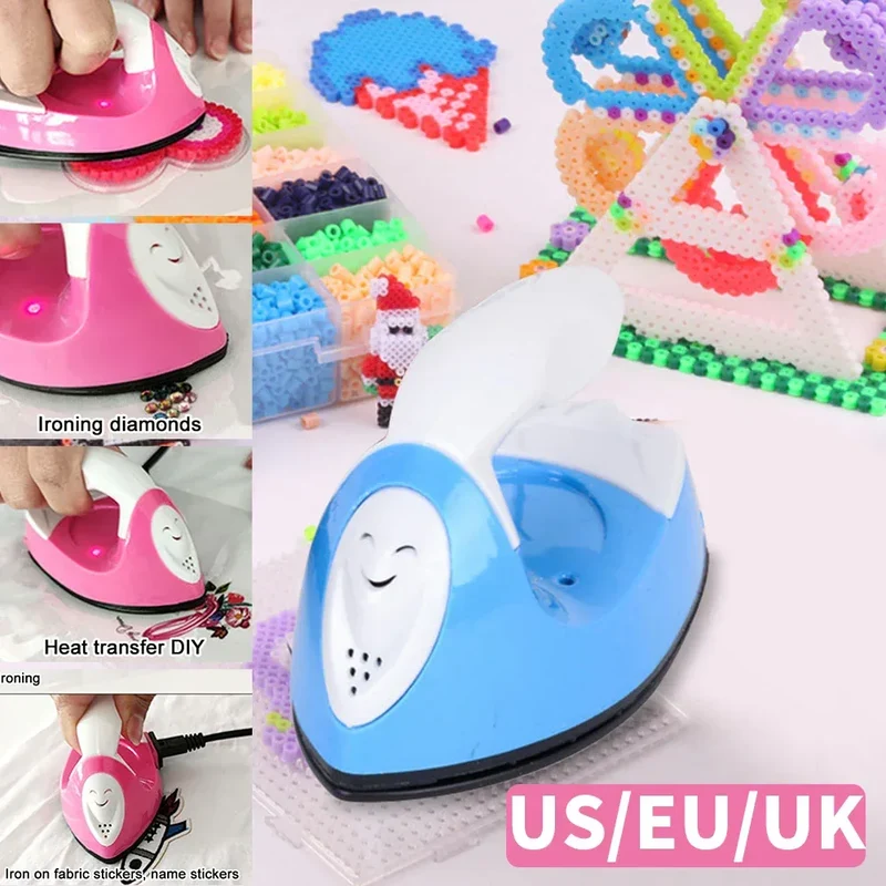 Mini DIY Children Electric Iron Collage Beans Hot Diamonds Heat Transfer Printing 60-300W Heat Press Machine US/UK/EU Plug