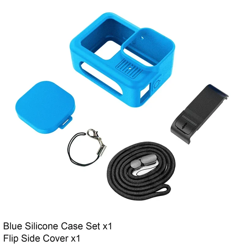 Silicone Case for GoPro Hero 13 Black Tempered Glass Screen Protector Protective Film Flip Battery Side Cover Lens Cap
