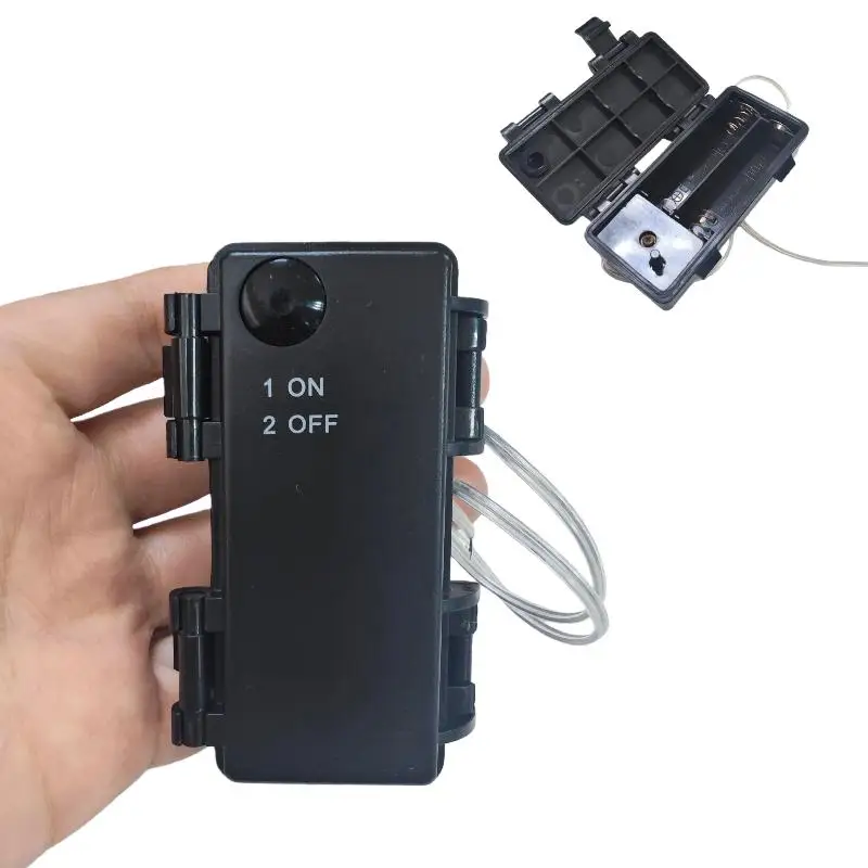 Waterproof 3V Battery Box For Light String 2 Sections AA Battery Holder 3V No.5 Dustproof Battery Cartridge With ON-OFF