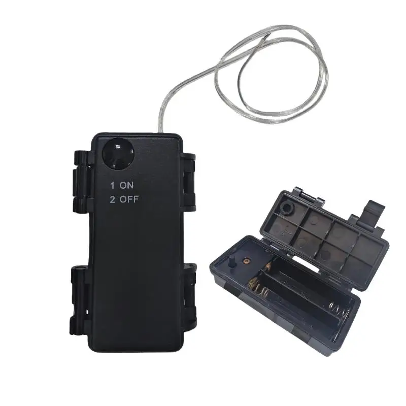 Waterproof 3V Battery Box For Light String 2 Sections AA Battery Holder 3V No.5 Dustproof Battery Cartridge With ON-OFF