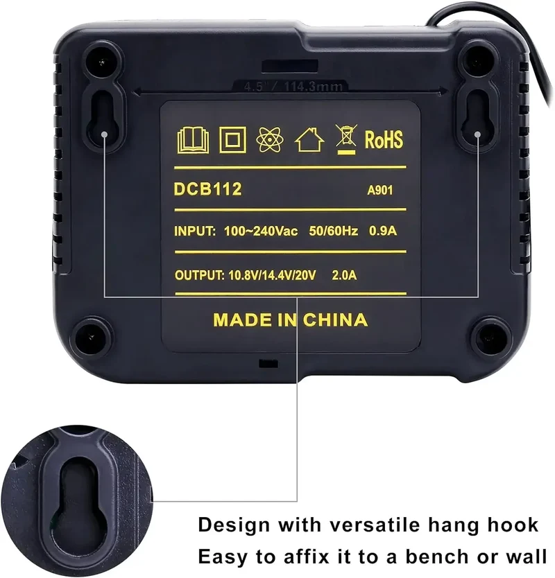 NEW Upgraded DCB112 Battery Charger For Dewalt 10.8V 12V 14.4V 18V 20V DCB206 DCB205 DCB204 DCB203 DCB120,DCB107 DCB115 DCB105
