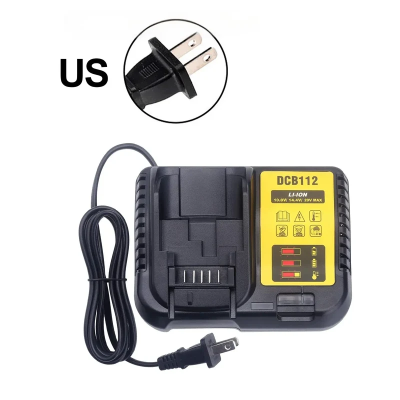 NEW Upgraded DCB112 Battery Charger For Dewalt 10.8V 12V 14.4V 18V 20V DCB206 DCB205 DCB204 DCB203 DCB120,DCB107 DCB115 DCB105