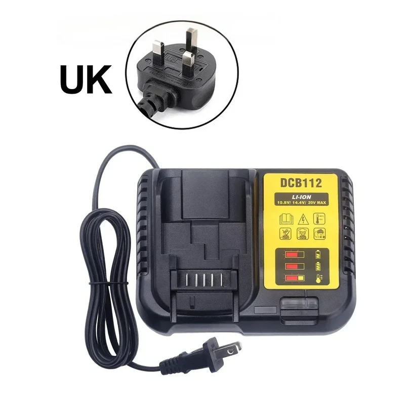 NEW Upgraded DCB112 Battery Charger For Dewalt 10.8V 12V 14.4V 18V 20V DCB206 DCB205 DCB204 DCB203 DCB120,DCB107 DCB115 DCB105