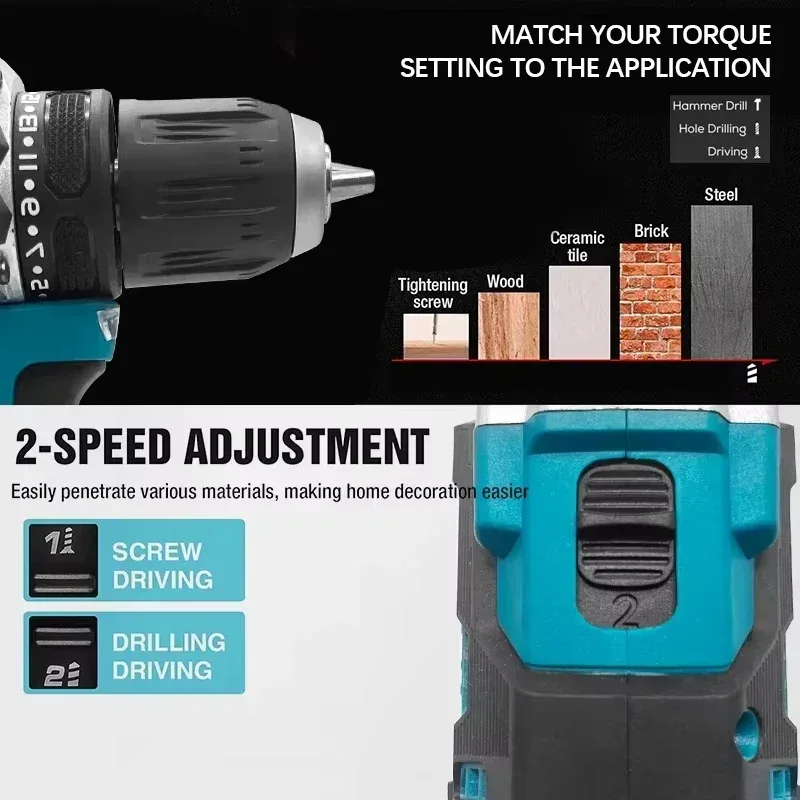 Original Makita DDF487 18V Brushless Cordless Drill Driver - 10mm Chuck, 2-in-1 Drill & Screwdriver for DIY/Home/Work