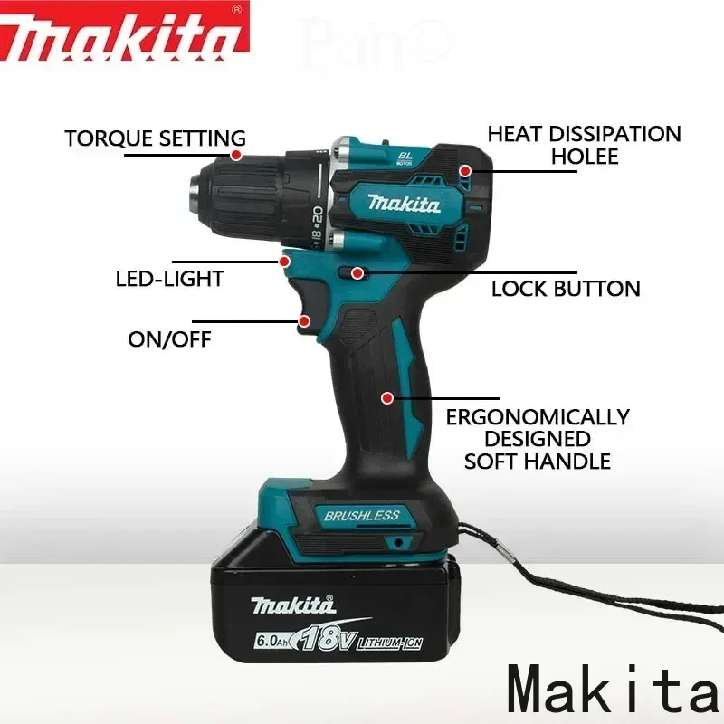 Original Makita DDF487 18V Brushless Cordless Drill Driver - 10mm Chuck, 2-in-1 Drill & Screwdriver for DIY/Home/Work