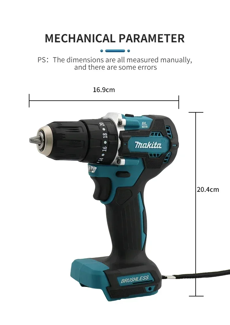 Original Makita DDF487 18V Brushless Cordless Drill Driver - 10mm Chuck, 2-in-1 Drill & Screwdriver for DIY/Home/Work