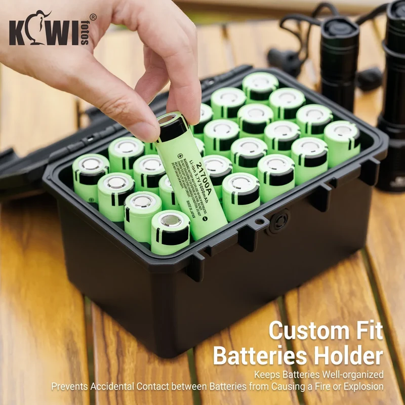 Multi Slots 18650/21700/AA/AAA/Coin Battery Case Storage Box Container Holder IP67 Waterproof And Dustproof Battery Storage Box
