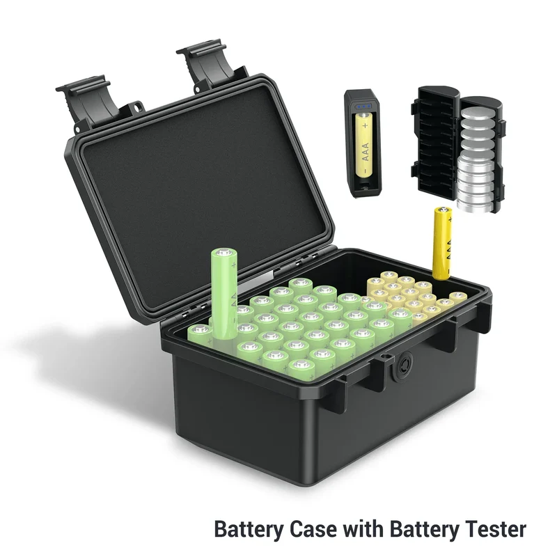 Multi Slots 18650/21700/AA/AAA/Coin Battery Case Storage Box Container Holder IP67 Waterproof And Dustproof Battery Storage Box