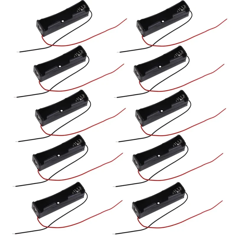 10PCS 1 Slots 18650 Power Bank Cases 1X 3.6V-4.2V 8650 Battery Holder Storage Box Case Battery Container With Wire Lead