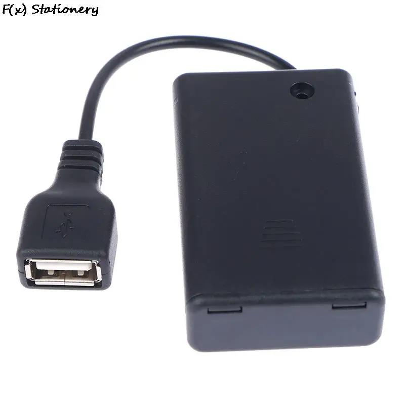 DC4.5V Portable Mini AAA Battery Holder Storage Box Case USB Power Supply Battery Box 65x45x15mm