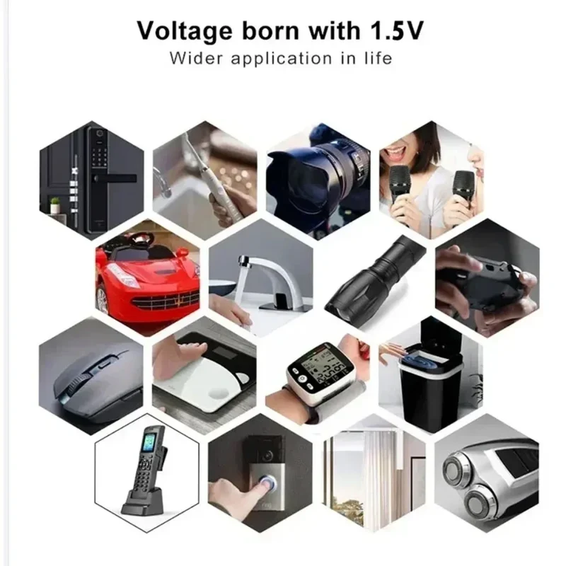 2025 New AA 1.5V USB Rechargeable Li-ion Battery 12800mAh Battery W/Type-C Cable for Toy Remote Control Mouse Electric Battery