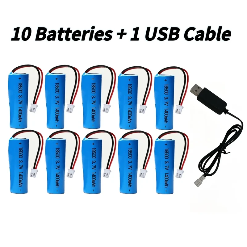 18500 rechargeable lithium battery 3.7V 1400mAh USB-PH Charger for Flashlight Dron Electric toothbrush Wireless mouse Power bank