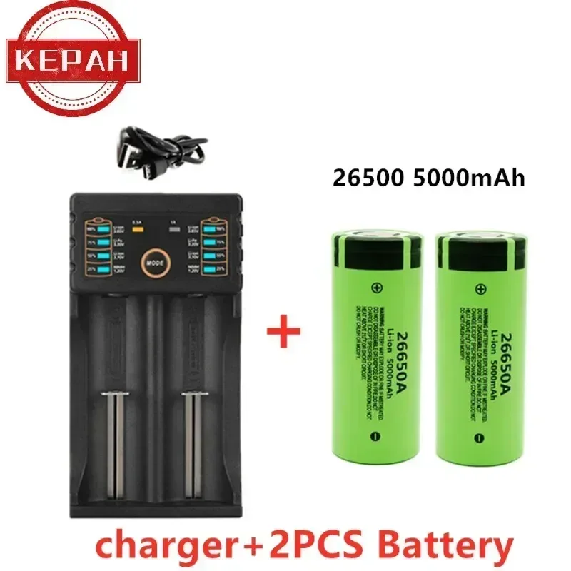 *-high-quality 26650 battery 5000mAh 3.7V 50A lithium-ion rechargeable battery, suitable for LED flashlights+chargers and DIY*.;