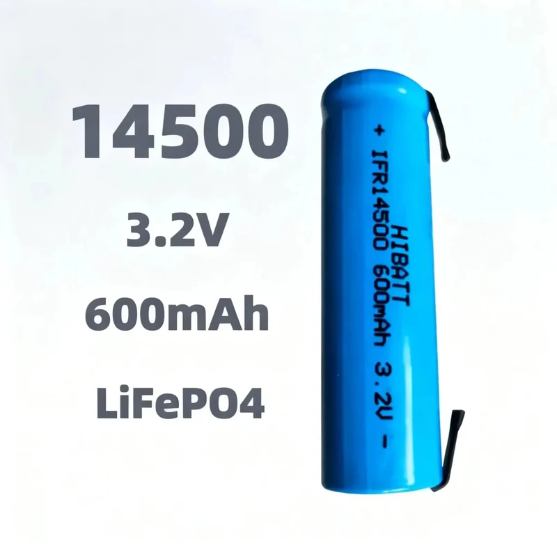 10PCS 14500 LiFePO4 Battery 3.2V 600mAh with solder tabs for Shaver Weight scale Doorbell Mite removal device Microphone Toy