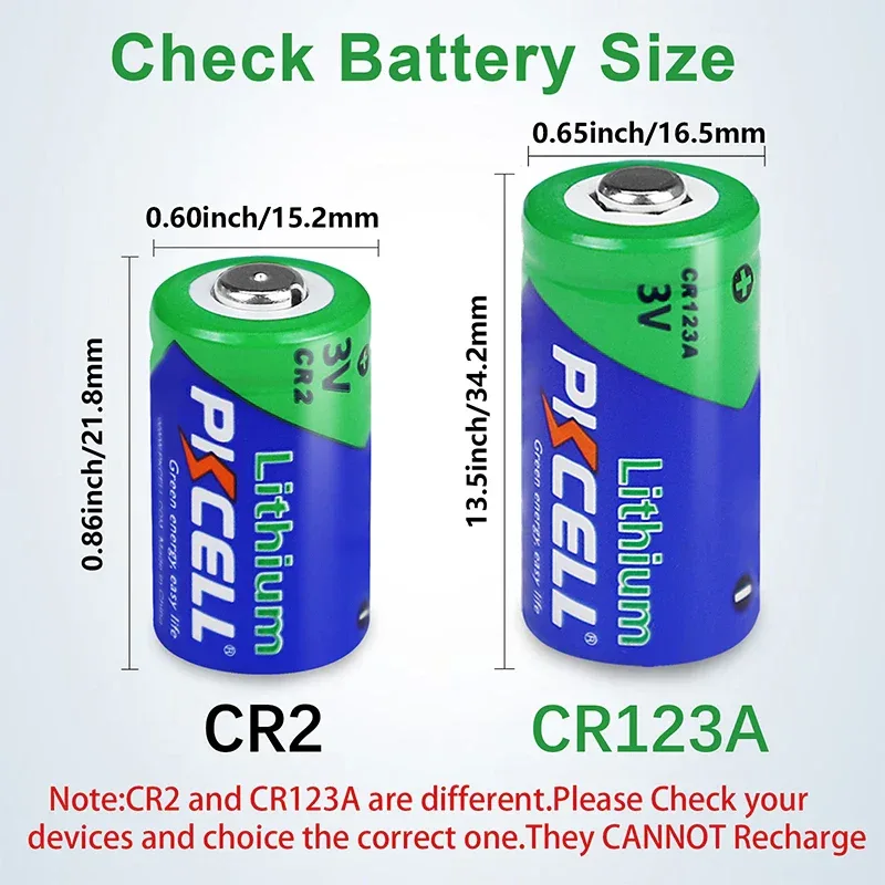 48PC PKCELL CR123A 3V Battery CR17345 Lithium Non-rechargable Batteries V123 KL123LA CR123R DL123A 3 Volt Lithium Pile Battery