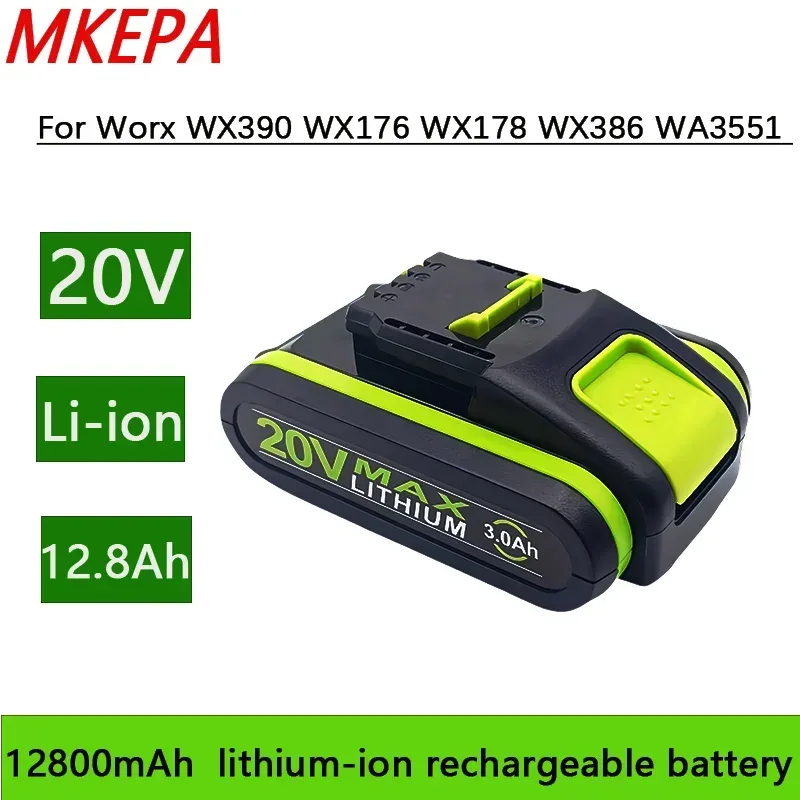 20V 12.8Ah lithium battery for Worx lpega WA3551 WA3551.1 WA3553 WA3641 WG629E WG546E WU268 WX678 WX550.2 WX550 worx Tools