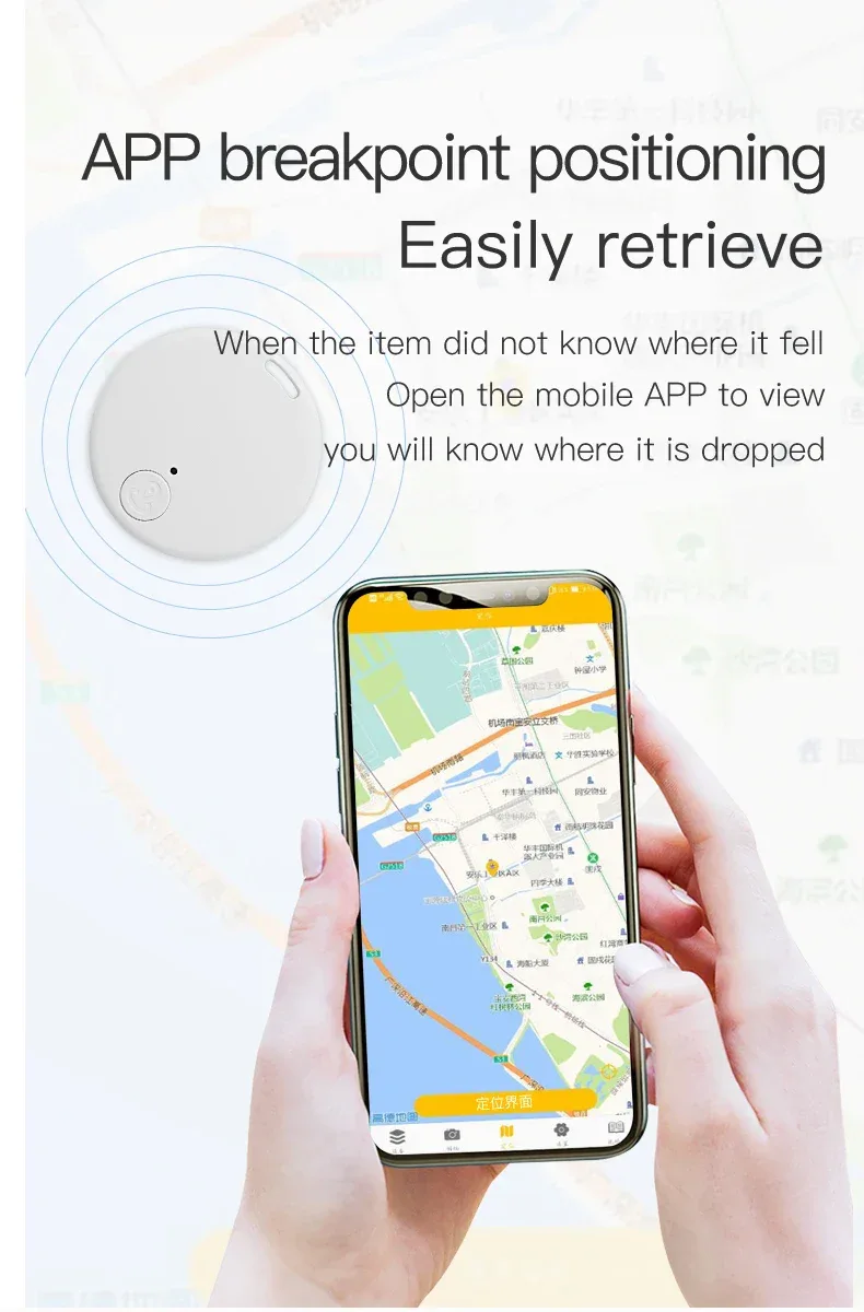 Mini GPS Locator AntiLost Alarm Wallet Keychain Smart Tag Bluetooth-Compatible Tracer Keychain Dog Pet Child Tracker Key Finder