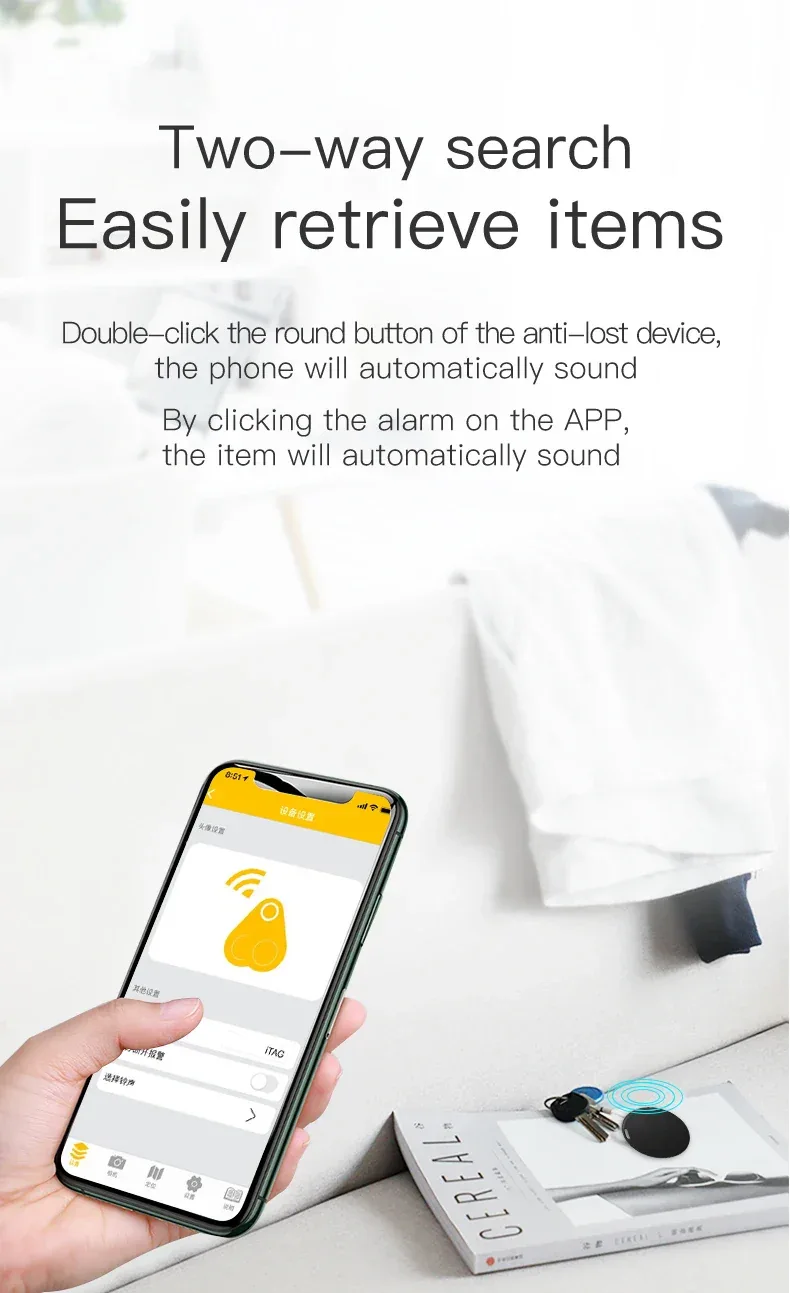 Mini GPS Locator AntiLost Alarm Wallet Keychain Smart Tag Bluetooth-Compatible Tracer Keychain Dog Pet Child Tracker Key Finder
