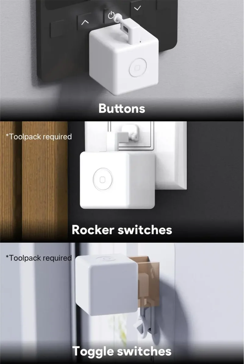 Tuya Zigbee Fingerbot Plus Smart Fingerbot Switch Button Pusher Smart Life Timer Voice Control Support Bluetooth Alexa Google
