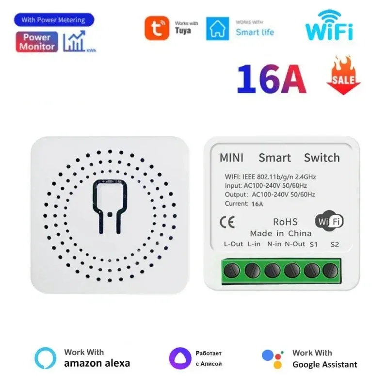 Tuya Smart Home Automation Switch 2-way Breaker Work With Smart Gateway Smart Life App Control support With Google Home Alexa