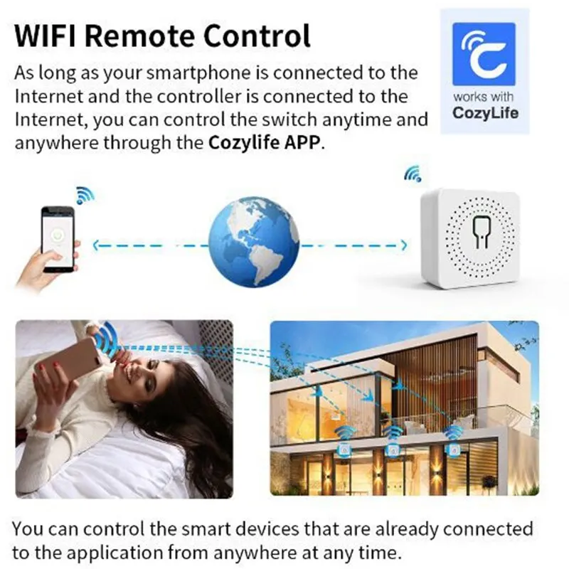 Tuya Smart Home Automation Switch 2-way Breaker Work With Smart Gateway Smart Life App Control support With Google Home Alexa