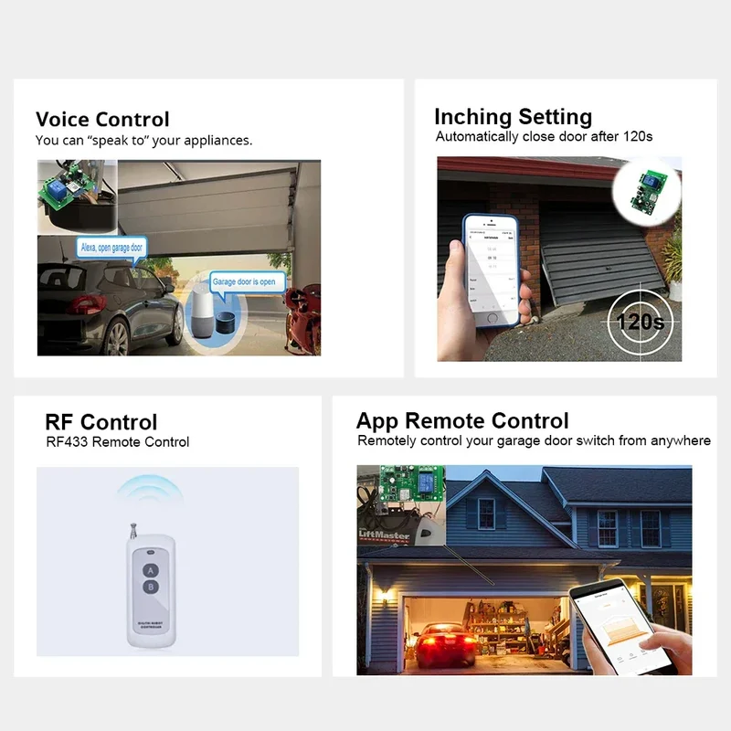 Zigbee Tuya 1CH Smart Relay Module Home Automation DC 5V 7-32V RF433Mhz Remote Control Motor Light Garage Switch Work With Alexa