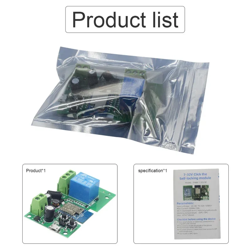 Zigbee Tuya 1CH Smart Relay Module Home Automation DC 5V 7-32V RF433Mhz Remote Control Motor Light Garage Switch Work With Alexa