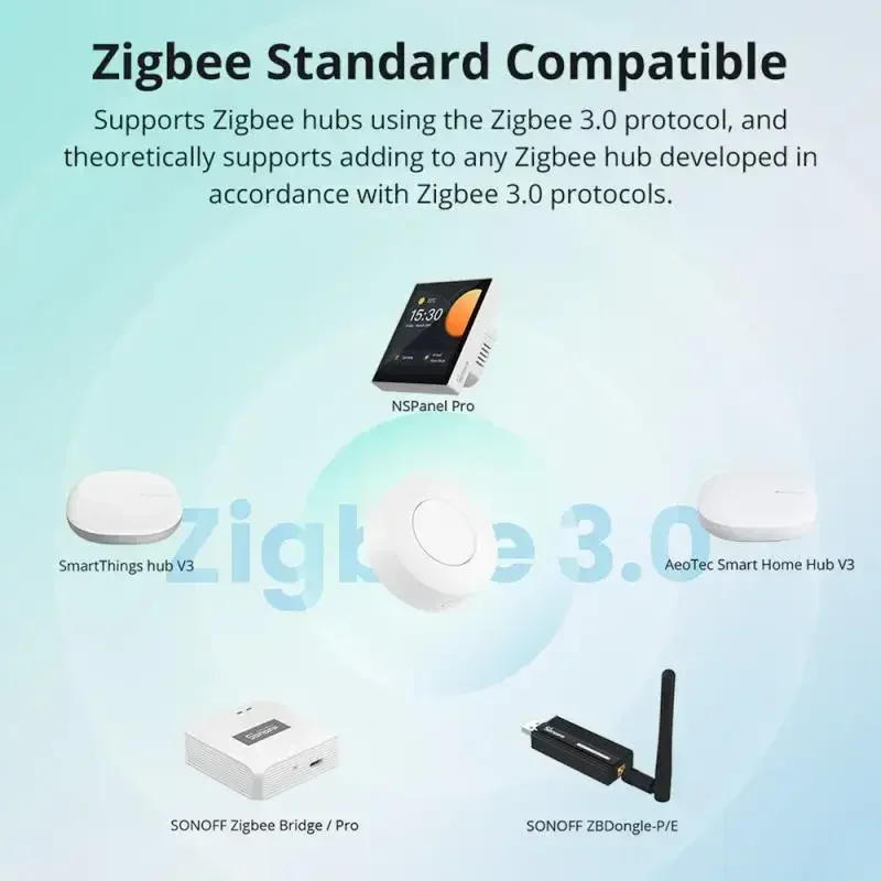 SONOFF SNZB-01P SNZB 01P Sonoff Wireless Switch Zigbee Scene Switch Two Way Control Act As Doorbell Emergency Button Via Google