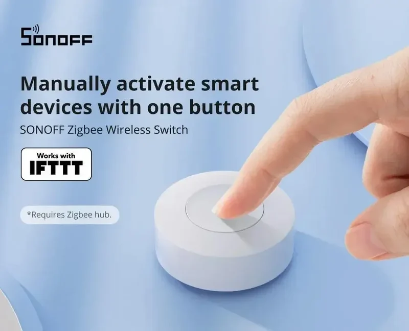 SONOFF SNZB-01P SNZB 01P Sonoff Wireless Switch Zigbee Scene Switch Two Way Control Act As Doorbell Emergency Button Via Google
