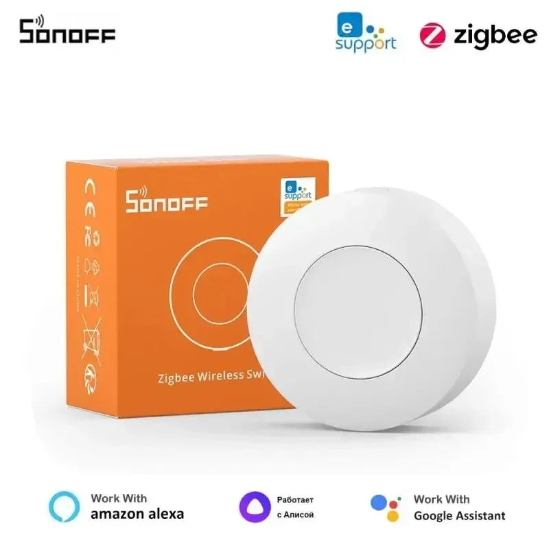 SONOFF SNZB-01P SNZB 01P Sonoff Wireless Switch Zigbee Scene Switch Two Way Control Act As Doorbell Emergency Button Via Google