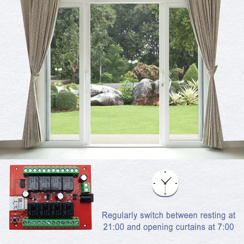 8CH Tuya Wifi Switch Module DC 12V 24V 8 Channels Wireless Relay Module APP Remote Control DIY Smart Home Automation