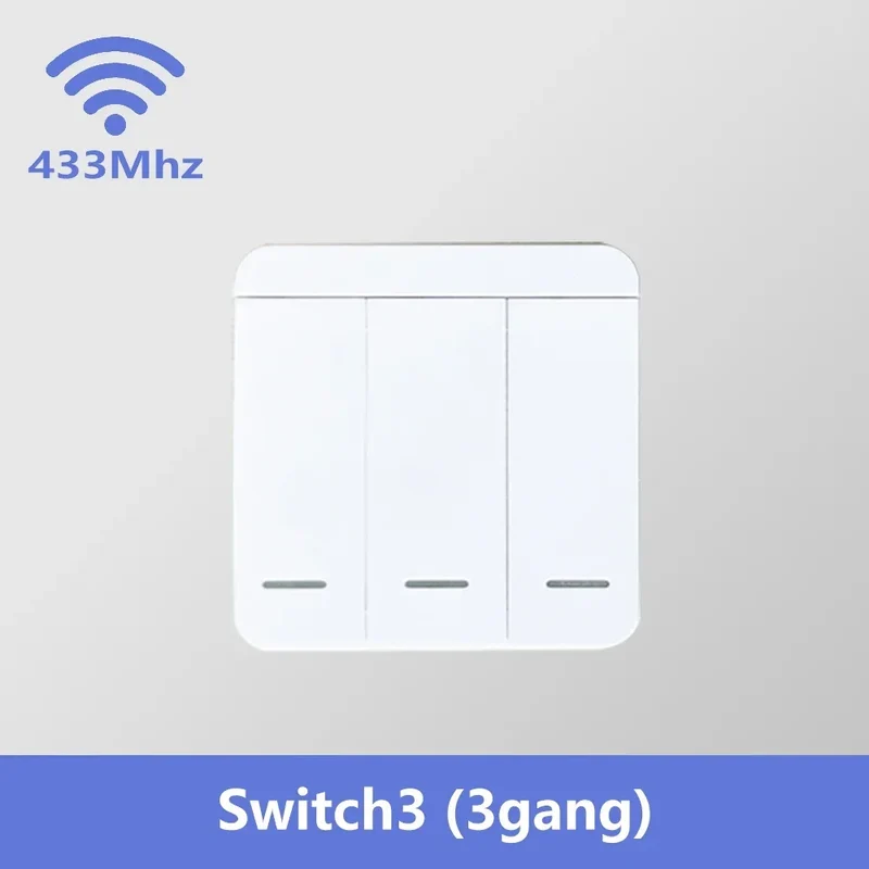 Tuya WIFI Switch 433MHz Smart Home Automation Relay Module 1/2/3 Gang Wireless Wall Switch Home Control Works with Alexa Google