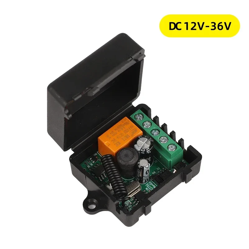 433Mhz RF Remote Control Wireless Switch DC 12V 24V 36V 10A 1CH RF Relay Receiver and 2CH Transmitter Kit For Intelligent Home