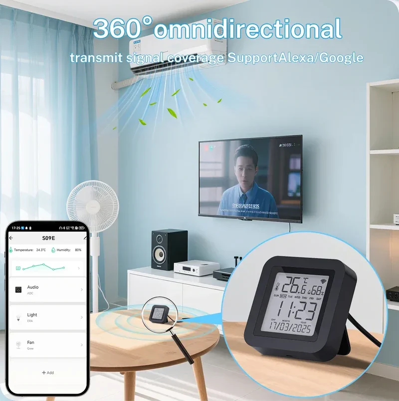 Tuya WiFi IR Remote Control With Temperature Humidity Sensor for Smart Home APP via Smart Life Work with Yandex Alexa