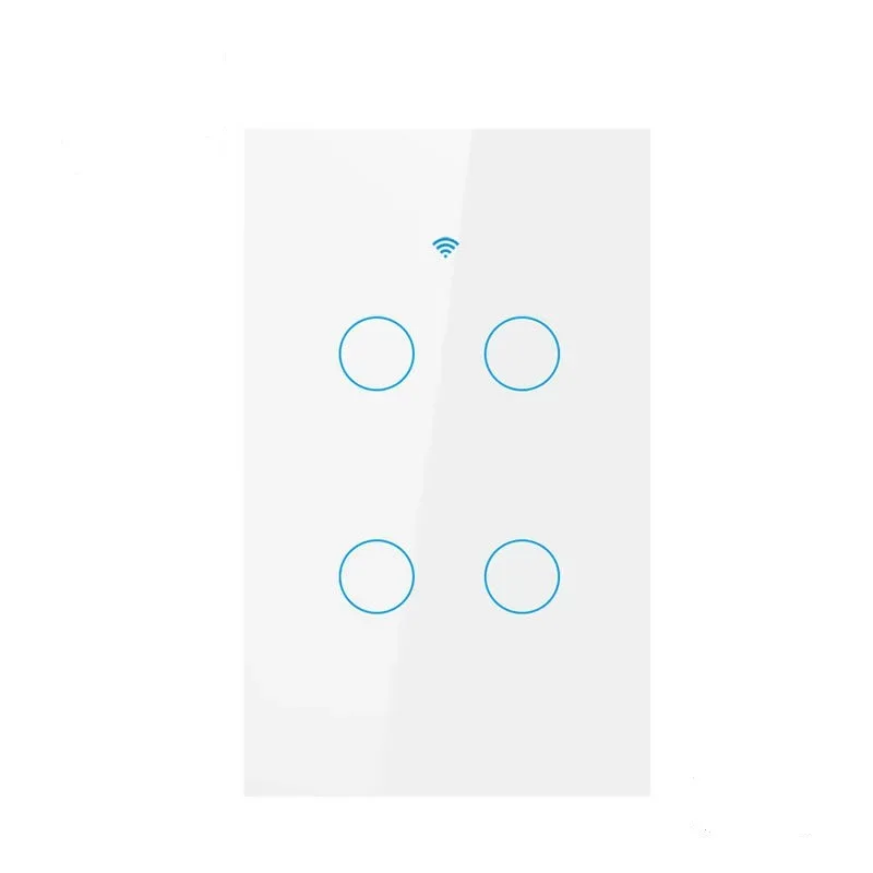 Tuya App US WiFi Smart Wall Switch 1/2/3/4 Gang No Neutral Wire Touch Sensor LED Light Switches Smart Home Alexa Google Home