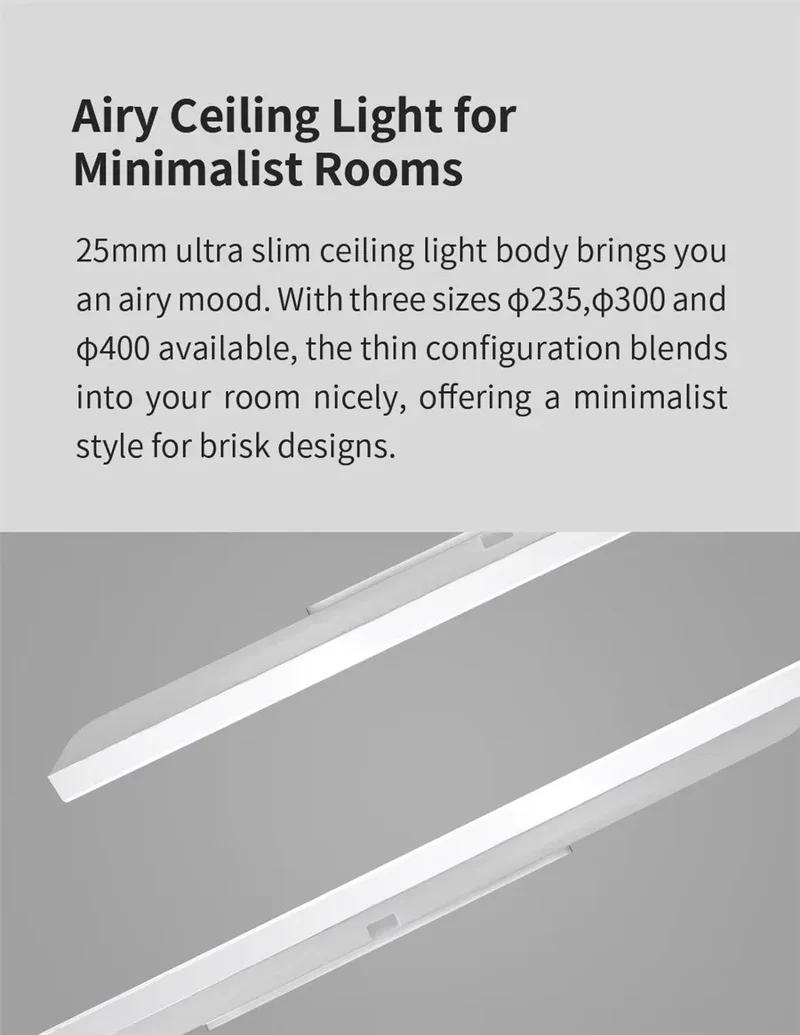 Global Version Yeelight Smart Ceiling Light RGB Wifi 18W/21W Dimmable 2700-6500K Ultra Slim Smart Voice Control Work with Mihome