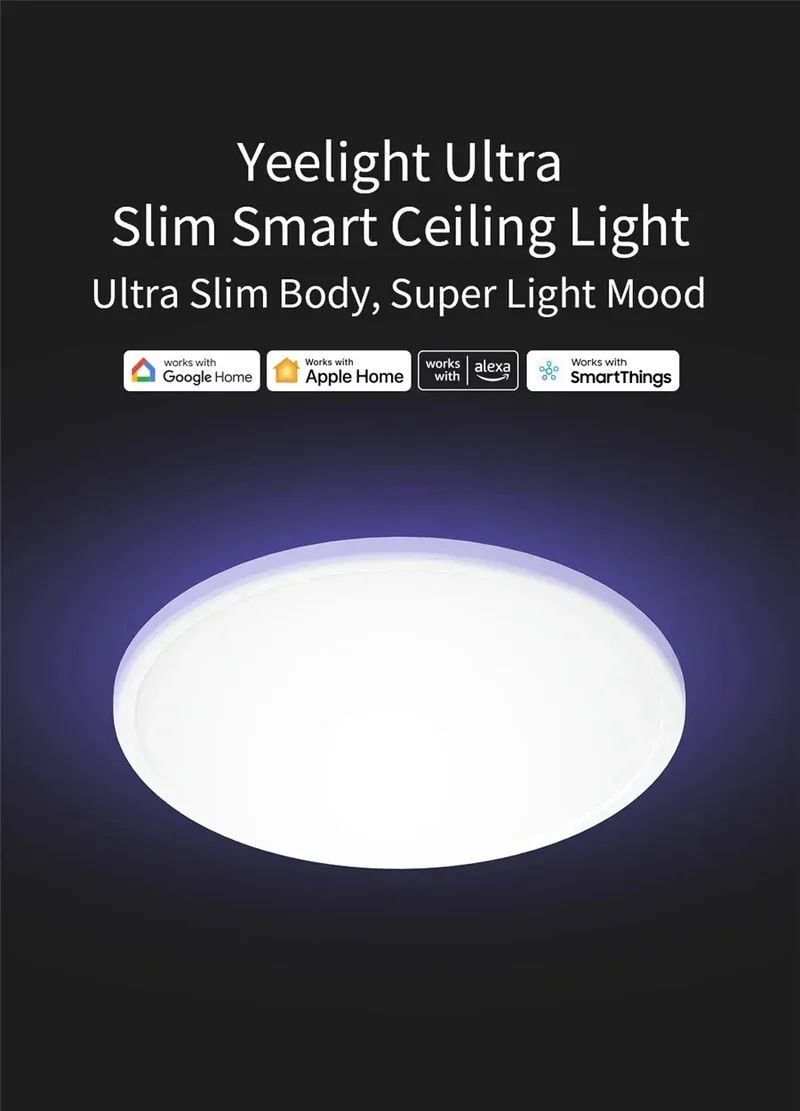 Global Version Yeelight Smart Ceiling Light RGB Wifi 18W/21W Dimmable 2700-6500K Ultra Slim Smart Voice Control Work with Mihome