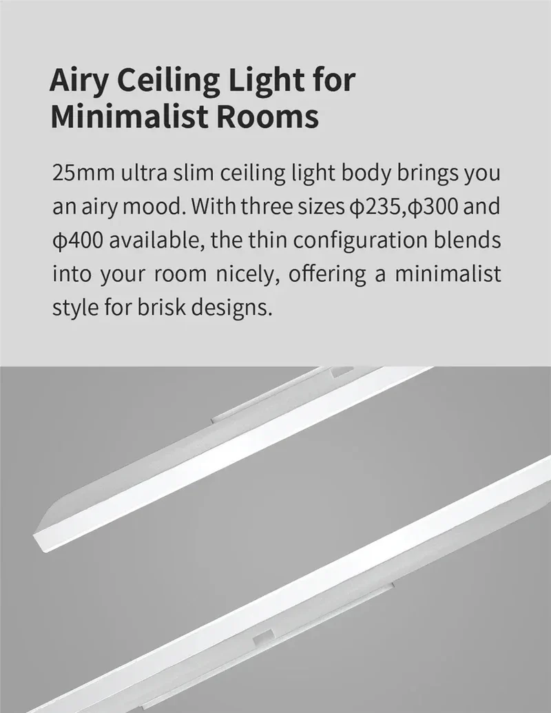 Global Version Yeelight Smart Ceiling Light RGB Wifi 18W/21W Dimmable 2700-6500K Ultra Slim Smart Voice Control Work with Mihome