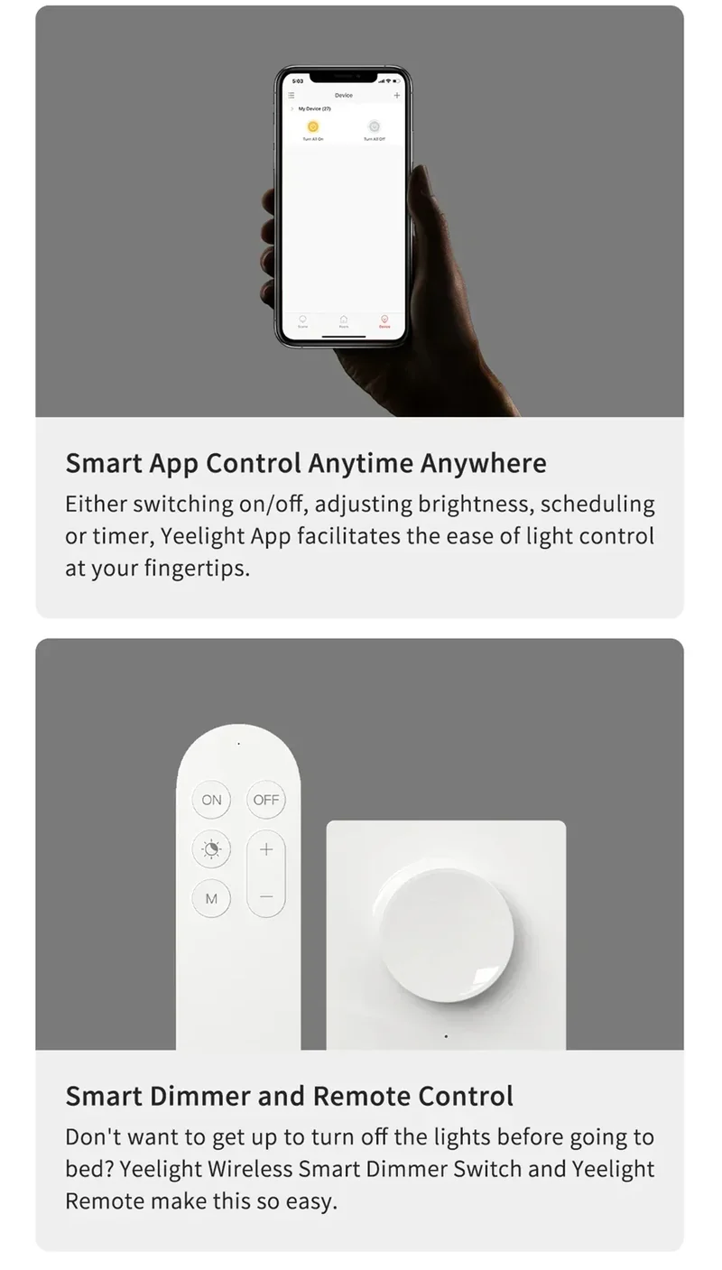 Global Version Yeelight Smart Ceiling Light RGB Wifi 18W/21W Dimmable 2700-6500K Ultra Slim Smart Voice Control Work with Mihome