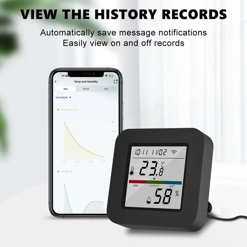 Tuya Smart Universal IR Remote With Temperature Humidity Sensor for Air Conditioner TV AC Works with Alexa Google Home Yandex