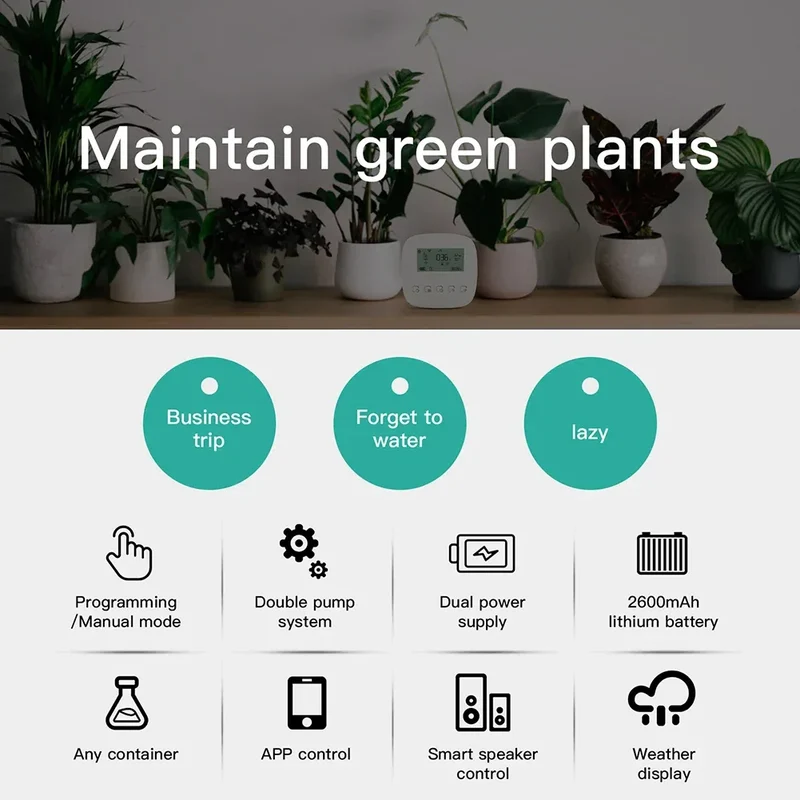 WiFi Tuya Smart Watering Machine Automatic Micro-drip Irrigation System Plants Controller System Irrigation Tool Alexa Google