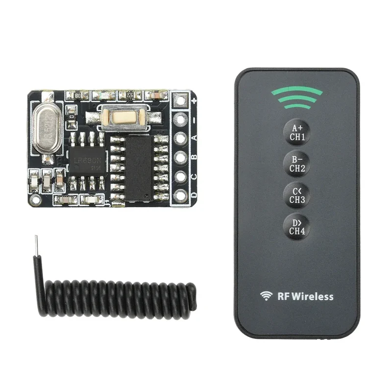 RF 433MHz Receiver Module 4-Channel Switch Transmitter Wireless Remote Controll RX480E Learning Code Decoding Receiver DIY kit