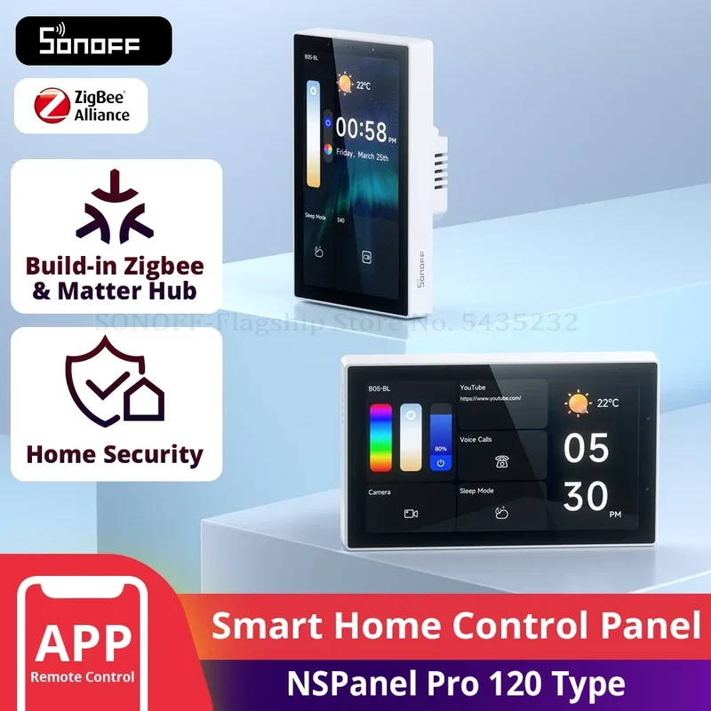 SONOFF NSPanel Pro 120 Type Smart Home Control Panel Smart Thermostst Power Consumption DIY Switch Module Support Sonoff Devices