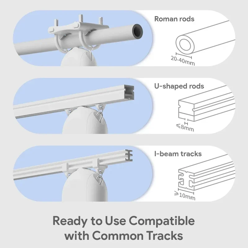 Tuya Zigbee/Bluetooth Track Curtain Robot Tuya Smart Rail Curtain Robot Smart Curtain Pusher Robot Support Siri Alexa Voice