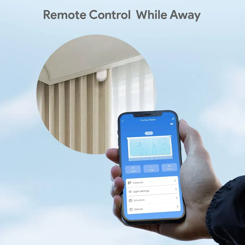 Tuya Zigbee/Bluetooth Track Curtain Robot Tuya Smart Rail Curtain Robot Smart Curtain Pusher Robot Support Siri Alexa Voice