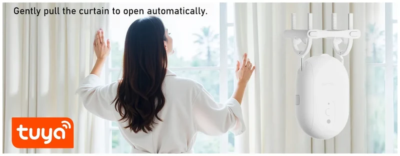 Tuya Zigbee/Bluetooth Track Curtain Robot Tuya Smart Rail Curtain Robot Smart Curtain Pusher Robot Support Siri Alexa Voice