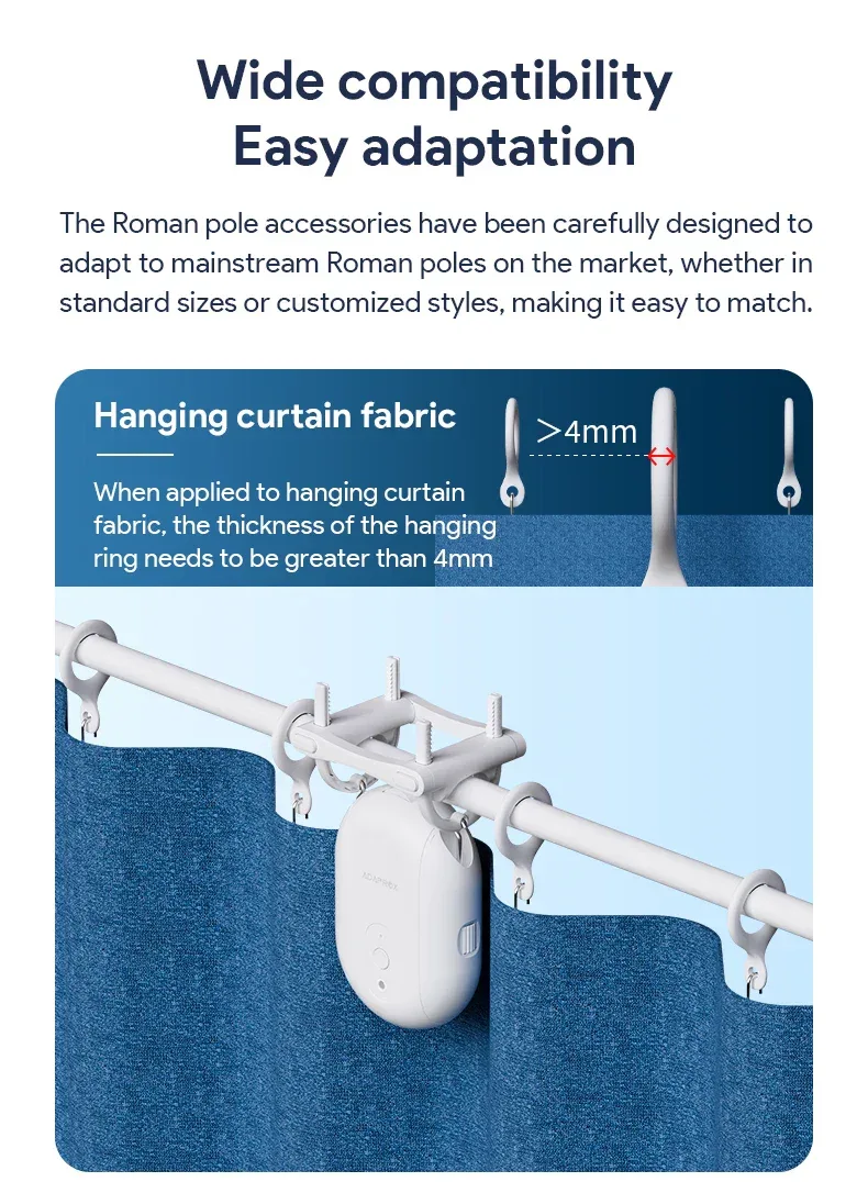 Tuya Zigbee/Bluetooth Track Curtain Robot Tuya Smart Rail Curtain Robot Smart Curtain Pusher Robot Support Siri Alexa Voice