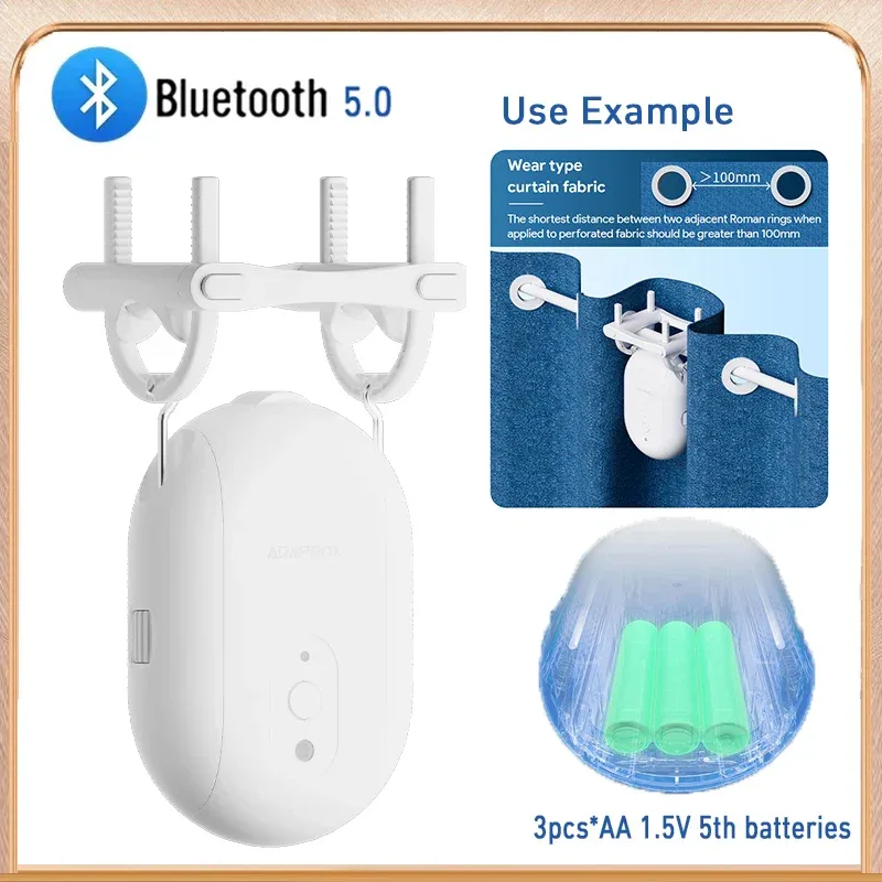 Tuya Zigbee/Bluetooth Track Curtain Robot Tuya Smart Rail Curtain Robot Smart Curtain Pusher Robot Support Siri Alexa Voice