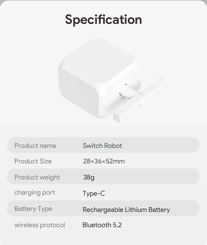 Tuya BLE Fingerbot for Rocker Switch Remote Controller Adjustable Switch Press Robot Support Google Home Alexa Voice Assitant
